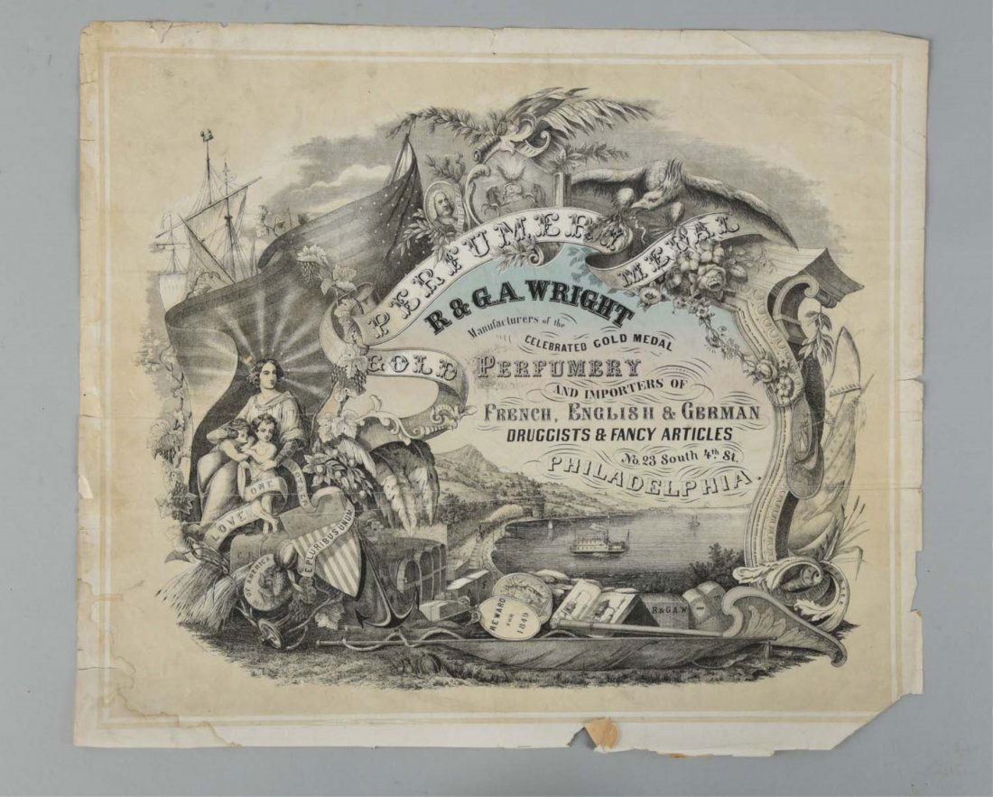 Early Perfume Engraved American Advertising Sign. (1 of 1)