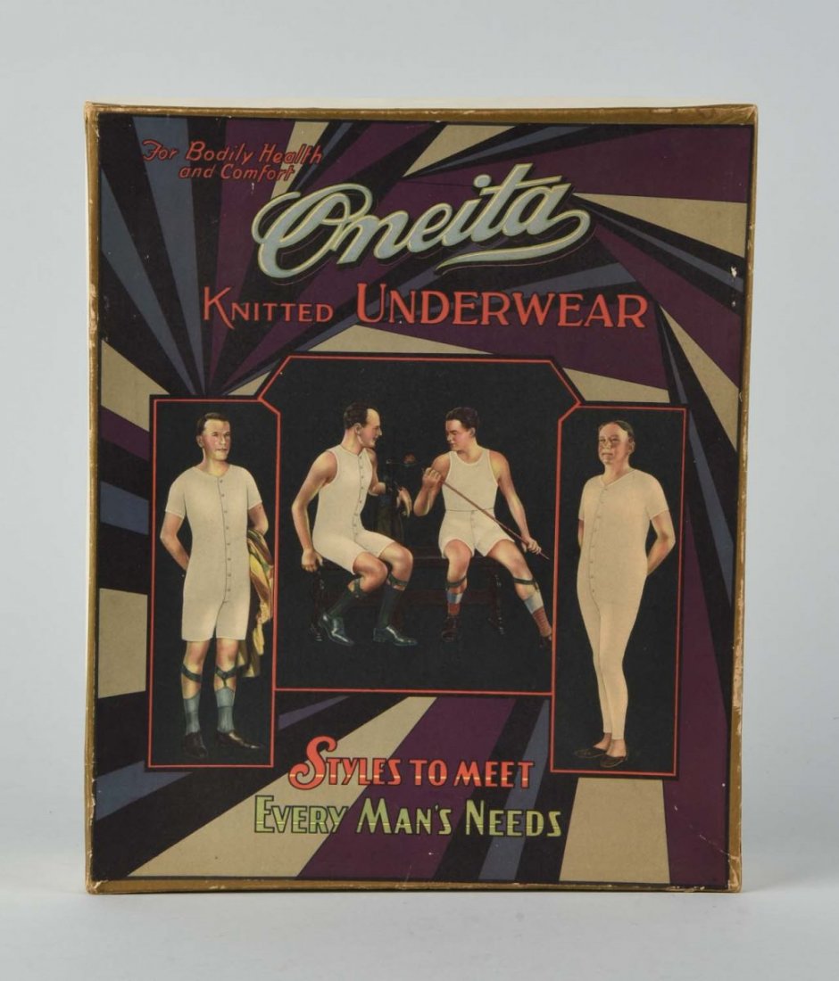 Oneita Knitted Underwear Box.: Overall wear. Condition (Very Good). Size 10-1/4'' x 12-1/4'' x 2-3/4''.