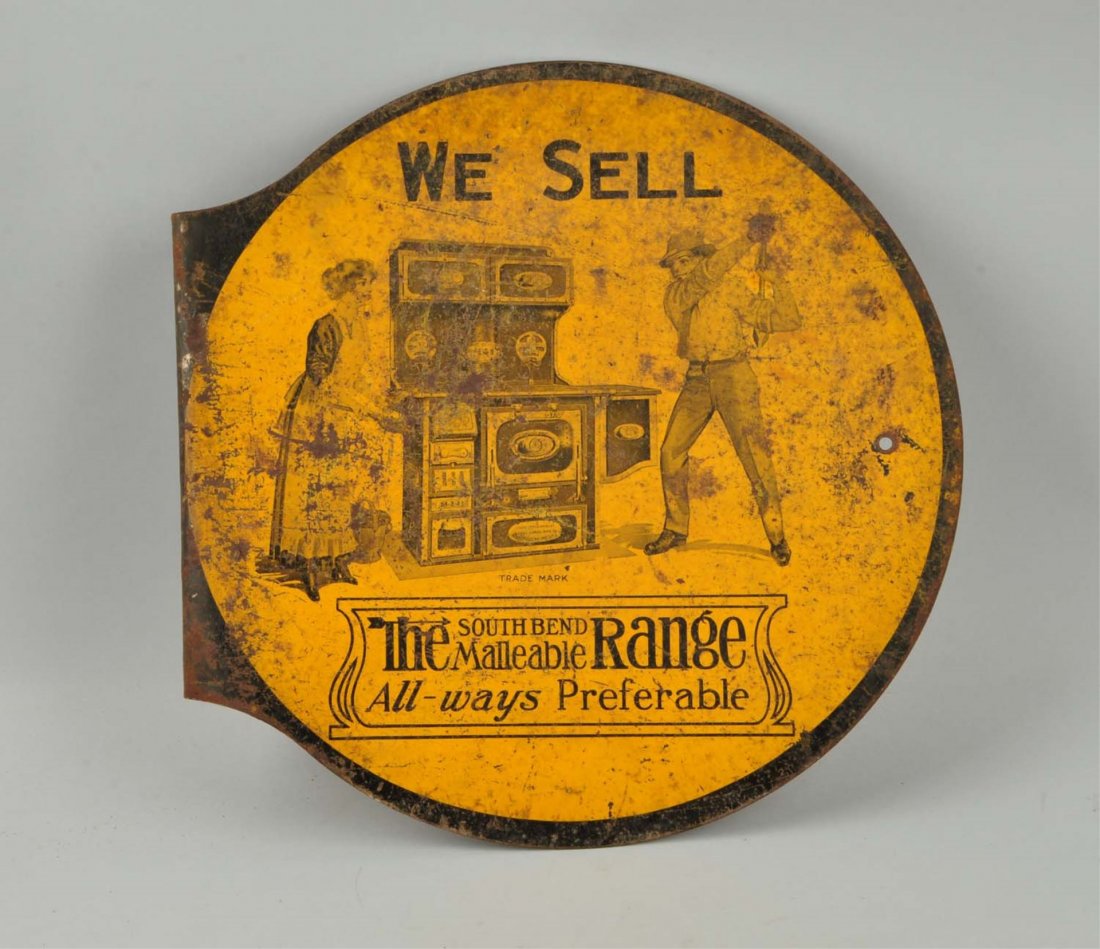 Southbound Malleable Range Tin Flange Sign. (1 of 2)