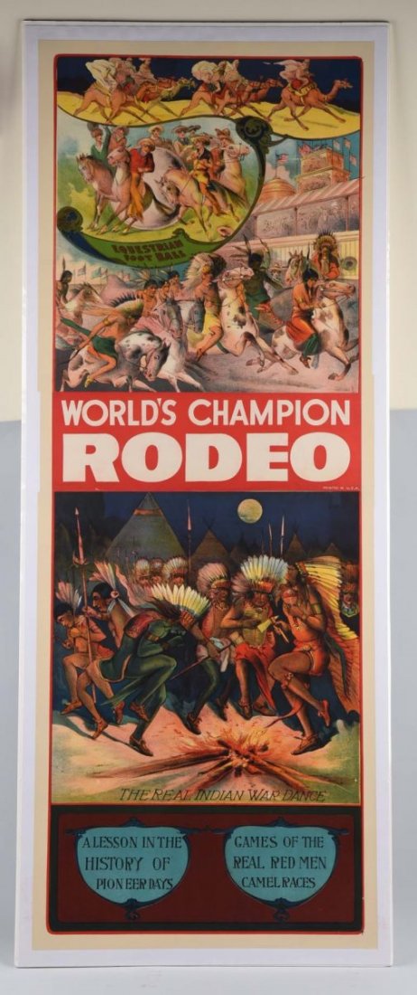 Large Worlds Champion Rodeo Lithograph Poster. (1 of 1)