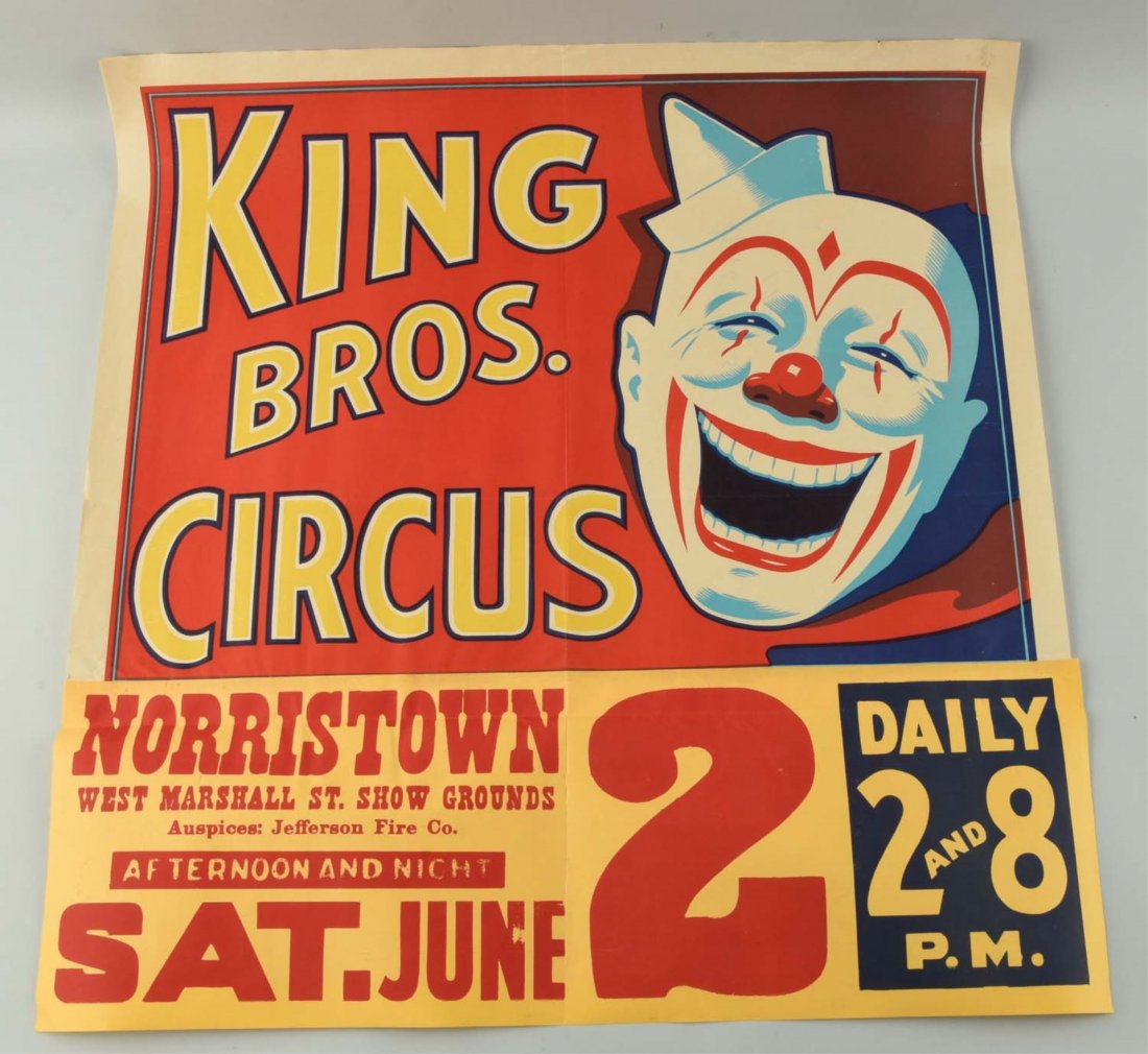 Lot Of 5: Advertising Paper Circus Signs. (1 of 3)