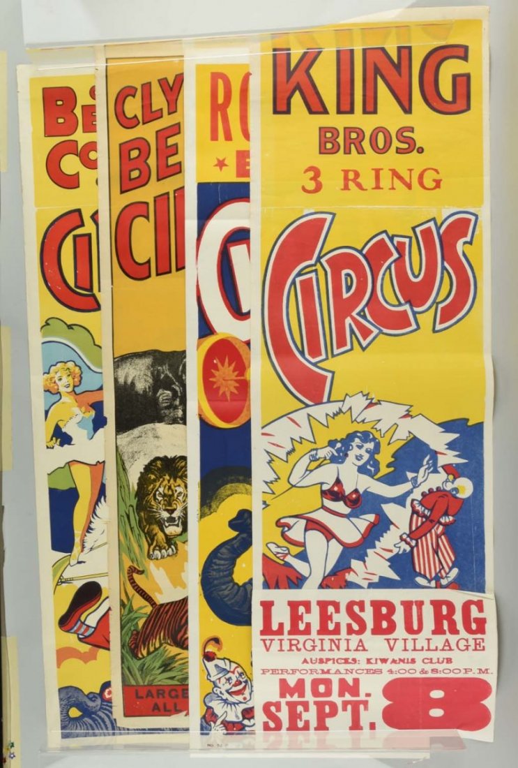 Lot of 4: Circus Advertising Posters. (1 of 4)