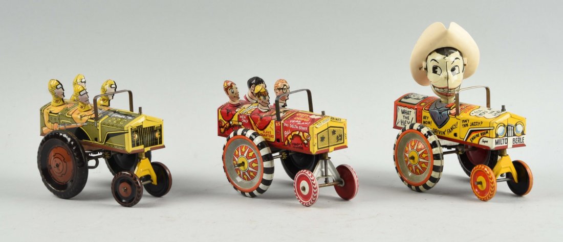 Lot Of 3: Marx Tin Litho Wind Up Whoopee Cars. (1 of 2)