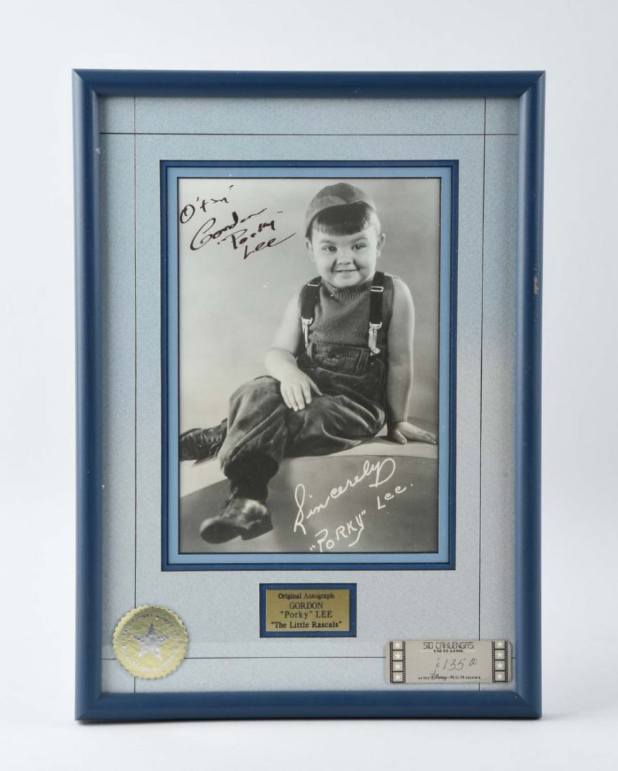 Framed Autograph Gordon "Porky" Lee. (1 of 2)