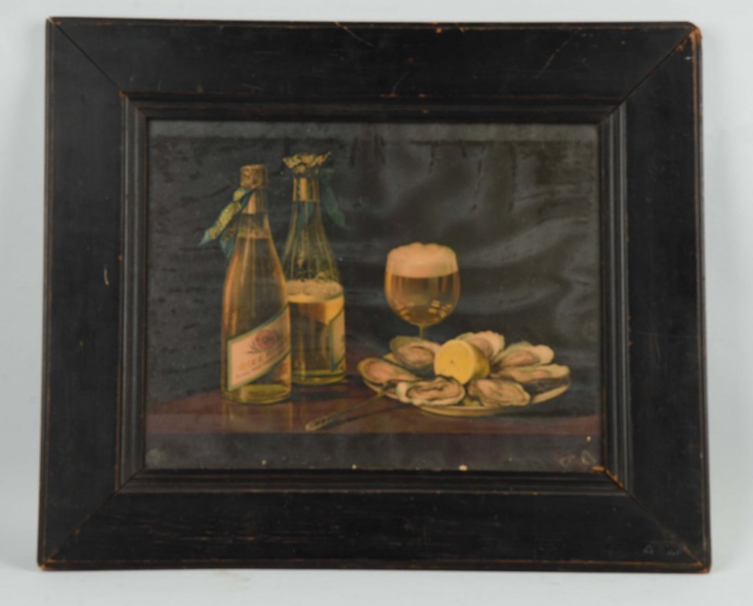 Advertising for Beer.: Shows beer bottles with oysters. Condition (Very Good). Size 26" x 22".