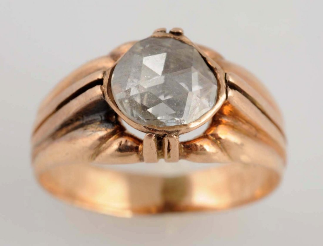 Antique Rose Cut Solitaire Diamond Ring. (1 of 8)