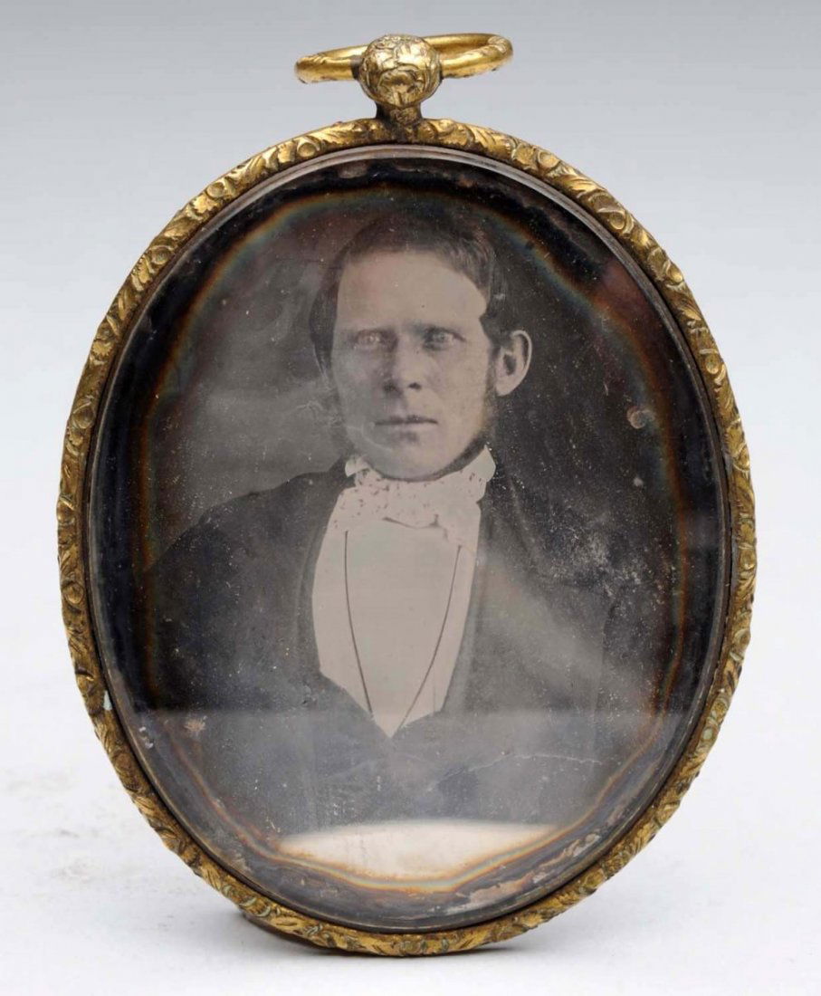 Early Victorian Gold Filled Locket with Portrait. (1 of 1)