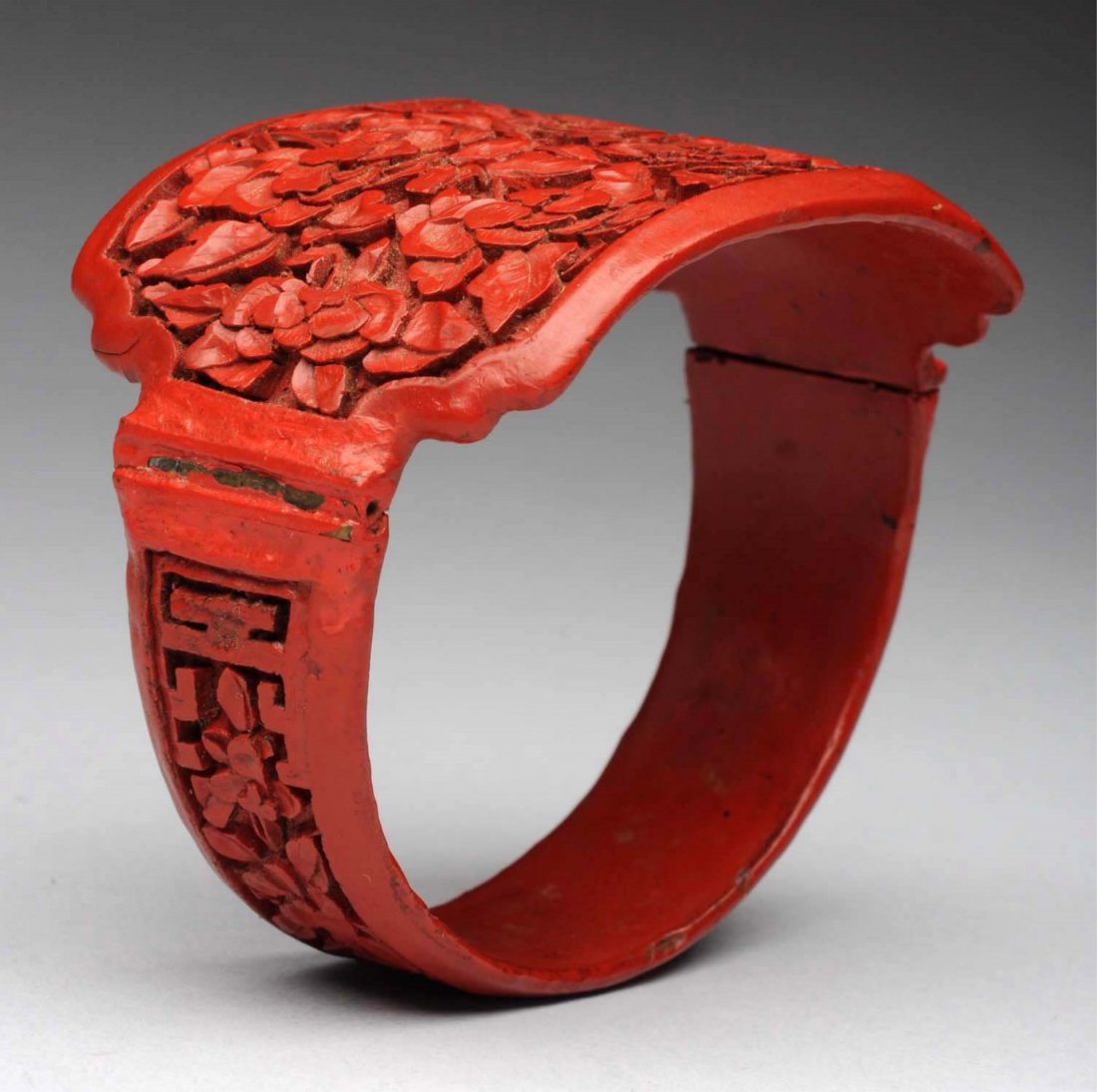Chinese Carved Cinnabar Bracelet. (1 of 3)