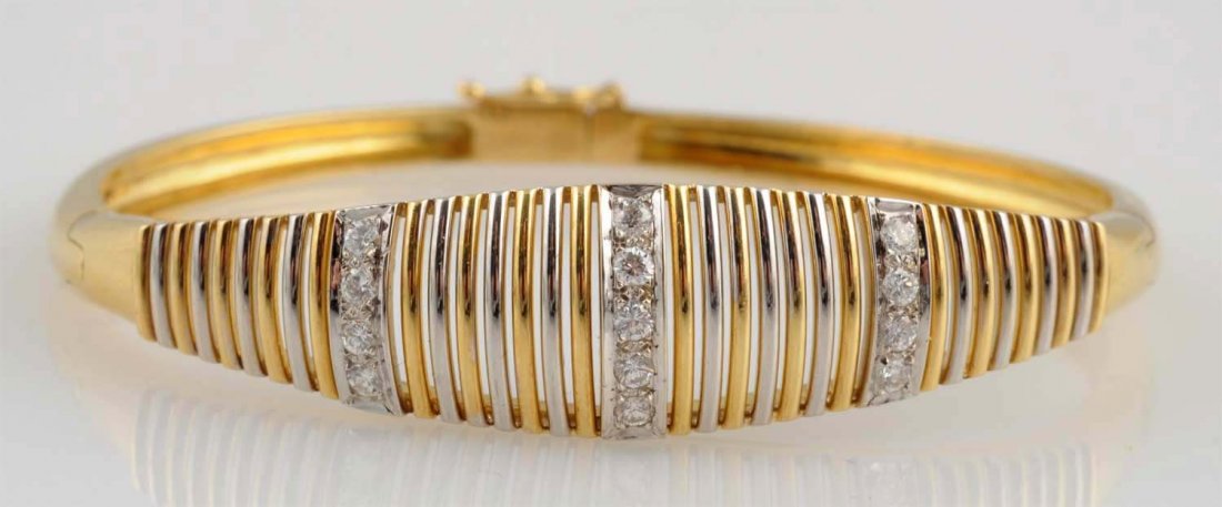 Diamond & 18k Gold Bangle. (1 of 2)