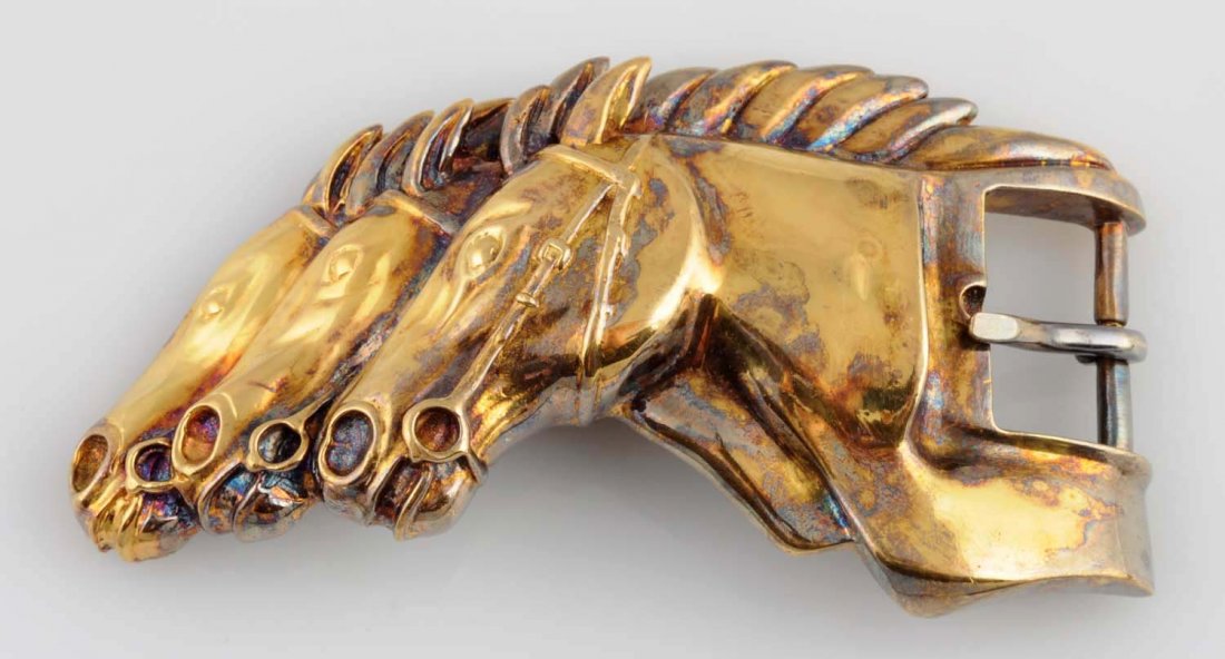 Kieselstein Cord Sterling Horse Belt Buckle.: 84 dwts.