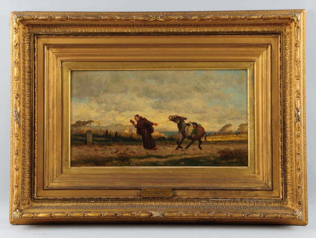 Alfred Wordsworth Thompson (1840-1896).: Pursuit of Knowledge Under Difficulties Oil on Canvas 10'' x 18''. Signed and dated 1879, lower right Original period frame