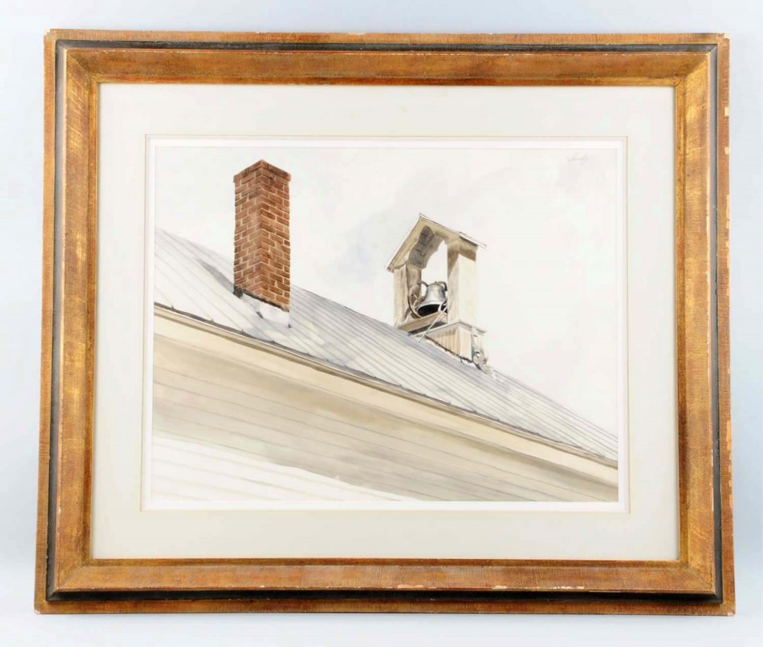 John Wesley Chumley (1928 - 1984).: Church Bell Watercolor 34" x 40". Provenance: Adelson Galleries, New York City.