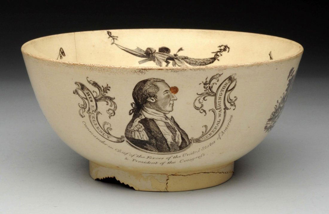 Early Transfer Ware Bowl Of Ship. (1 of 5)