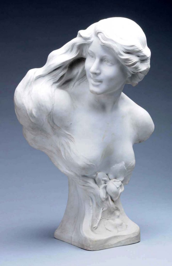 Art Nouveau French Parian Bust. (1 of 3)