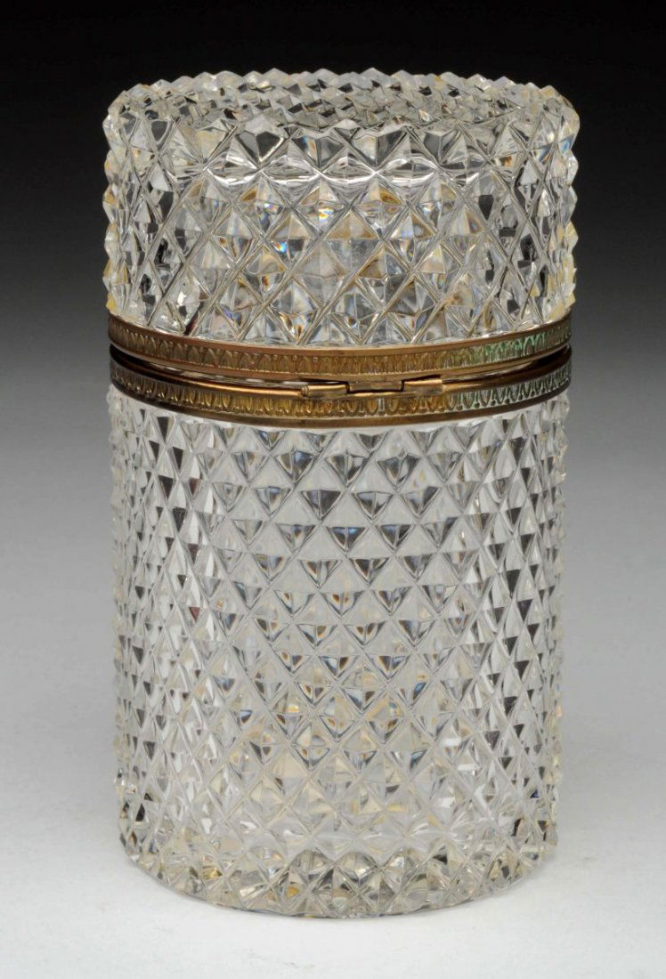 French Cut Crystal Lidded Box. (1 of 2)