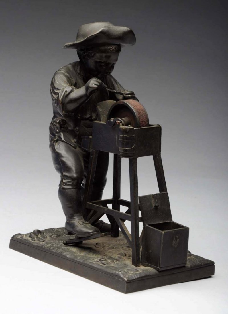 19th Century French Bronze Knife Sharpener. (1 of 5)