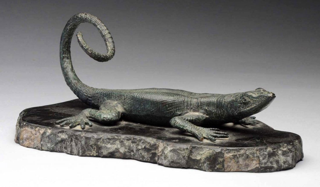 Bronze Lizard on a Base. (1 of 3)