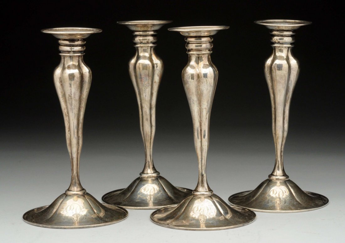 Set of Four Whiting Sterling Candlesticks. (1 of 2)