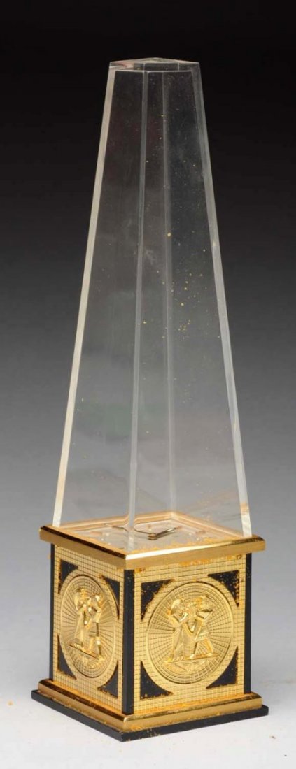 LeCoultre Mystery Obelisk Clock In Box. (1 of 2)