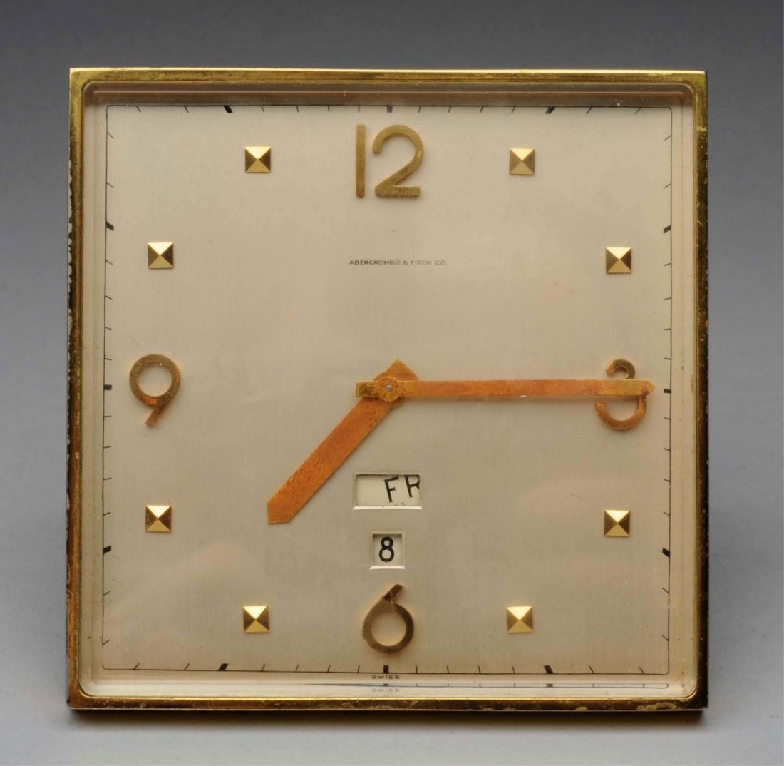 Abercrombie & Fitch Art Deco Bronze Desk Clock. (1 of 5)