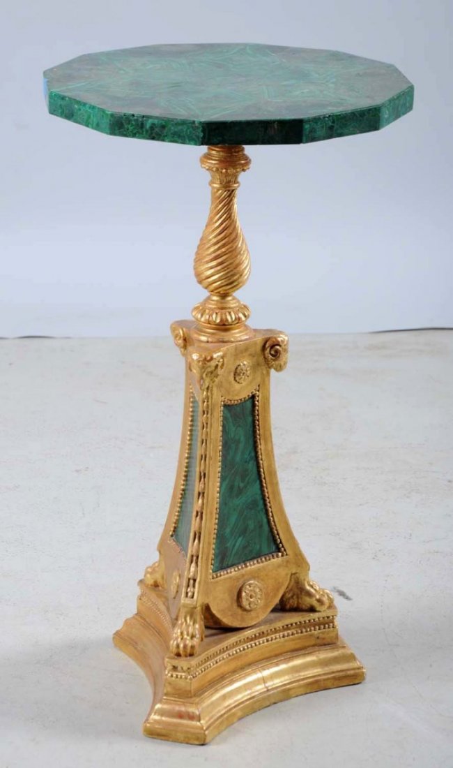Russian Malachite & Gilt Wood Table. (1 of 3)
