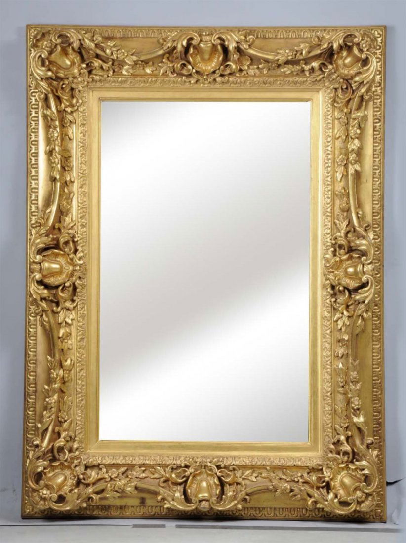 Large Gold Framed Beveled Mirror. (1 of 1)