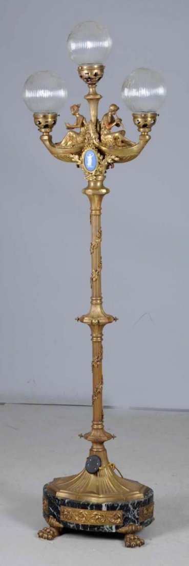Bronze 3 - Bulb Lamp with Marble Base. (1 of 2)