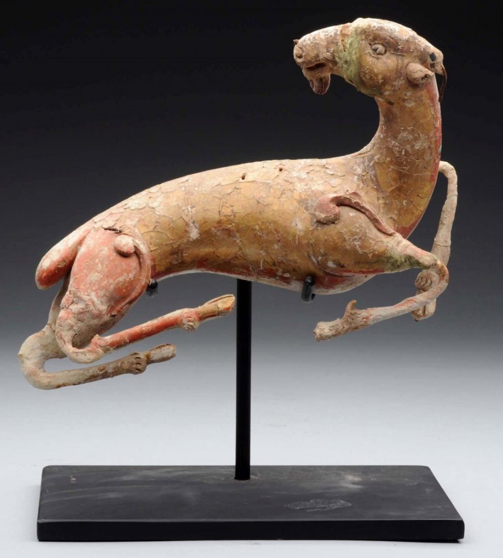 Ancient Chinese Sculpture of a Running Goat. (1 of 3)