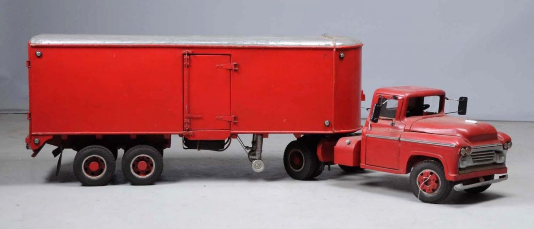 Scratch Built Wood & Tin Cab with Trailer. (1 of 2)
