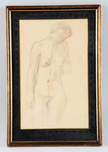 Charles Despiau (1874-1946).: Female Study Pencil on Paper 17'' x 11 - 1/2''.