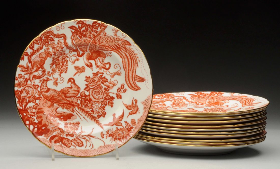 Set of 12 Royal Crown Derby Dinner Plates. (1 of 2)