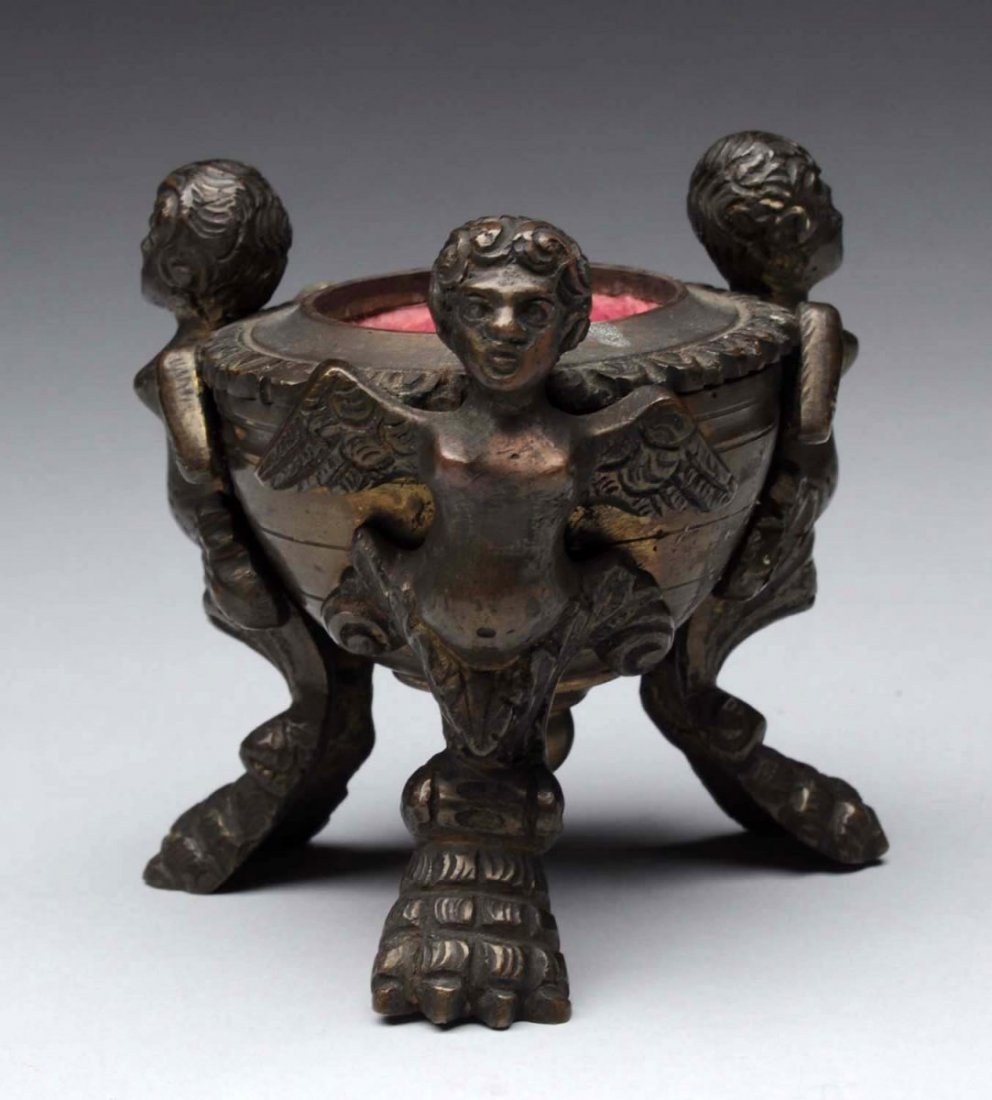 18th Century Bronze Ink Well. (1 of 2)