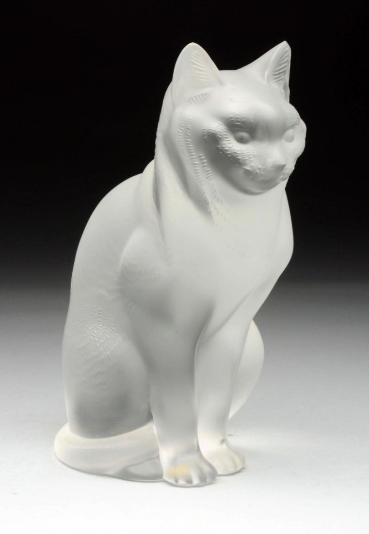 French Lalique Glass Cat Figurine. (1 of 2)