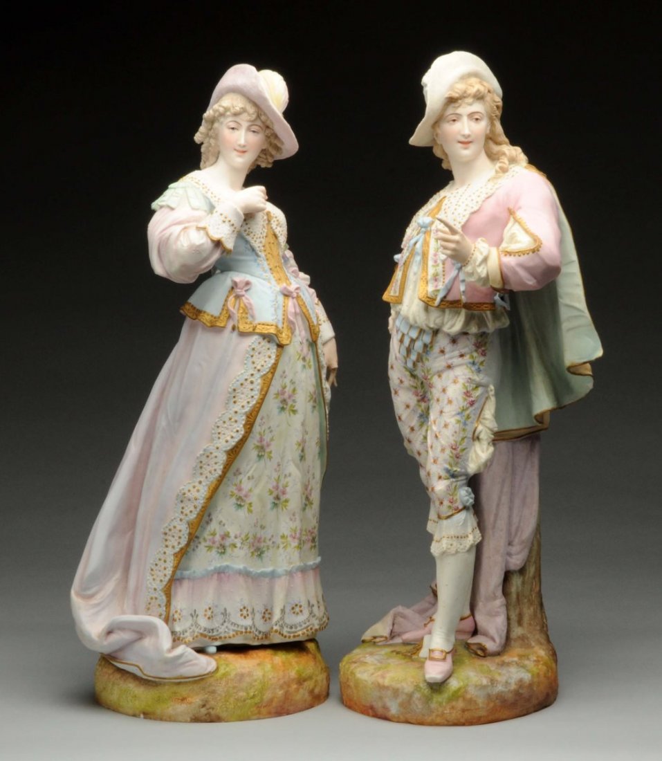 Pair of Painted Bisque Figures. (1 of 5)