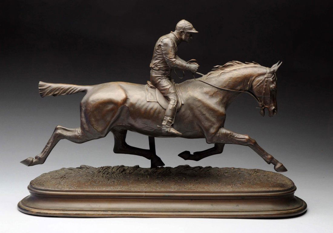 French Bronze Race Horse & Jockey. (1 of 4)