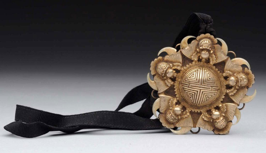 Chinese Silver Pendant with Winged Insects. (1 of 4)