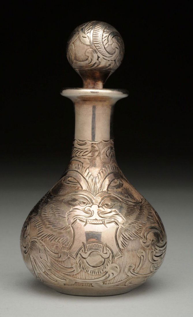 Silver Overlay Bottle & Pitcher. (1 of 5)