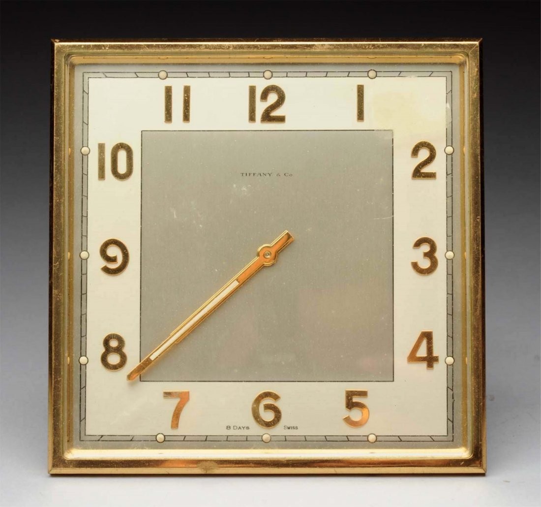 Tiffany Art Deco Bronze Desk Clock. (1 of 4)