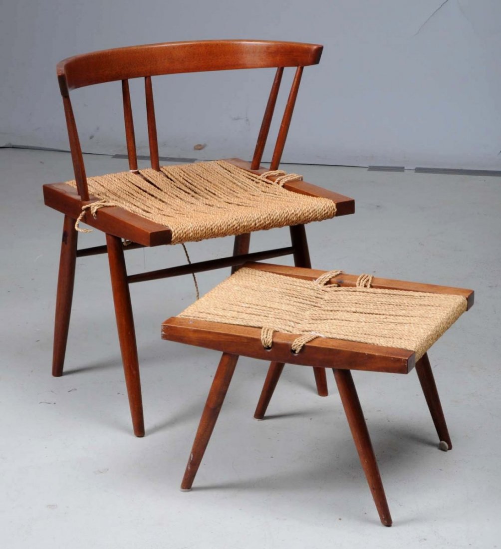 George Nakashima Black Walnut & Seagrass Chair. (1 of 1)