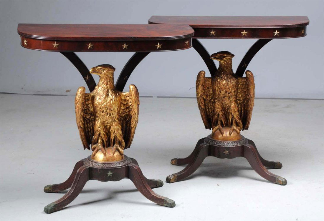 19th Century Pair of Carved Wooden Eagle Tables. (1 of 4)