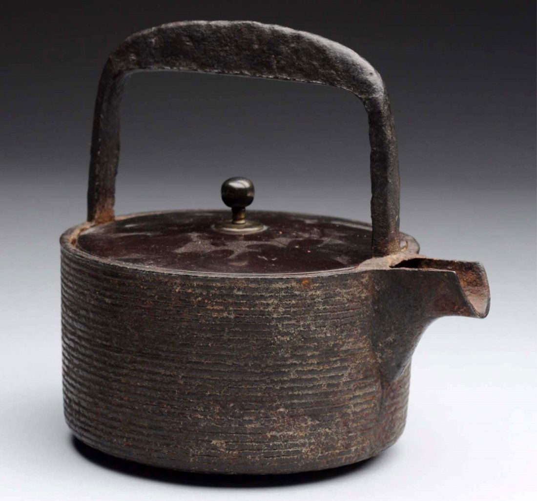 Cast Iron Tea Pot with Lacquered Lid. (1 of 3)