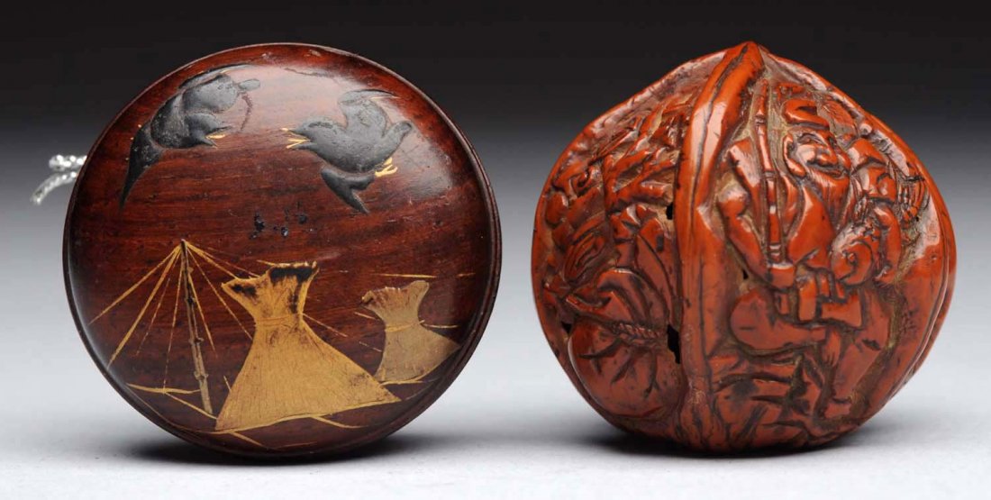 Lot Of 2: Japanese Wood Carved Pieces. (1 of 2)