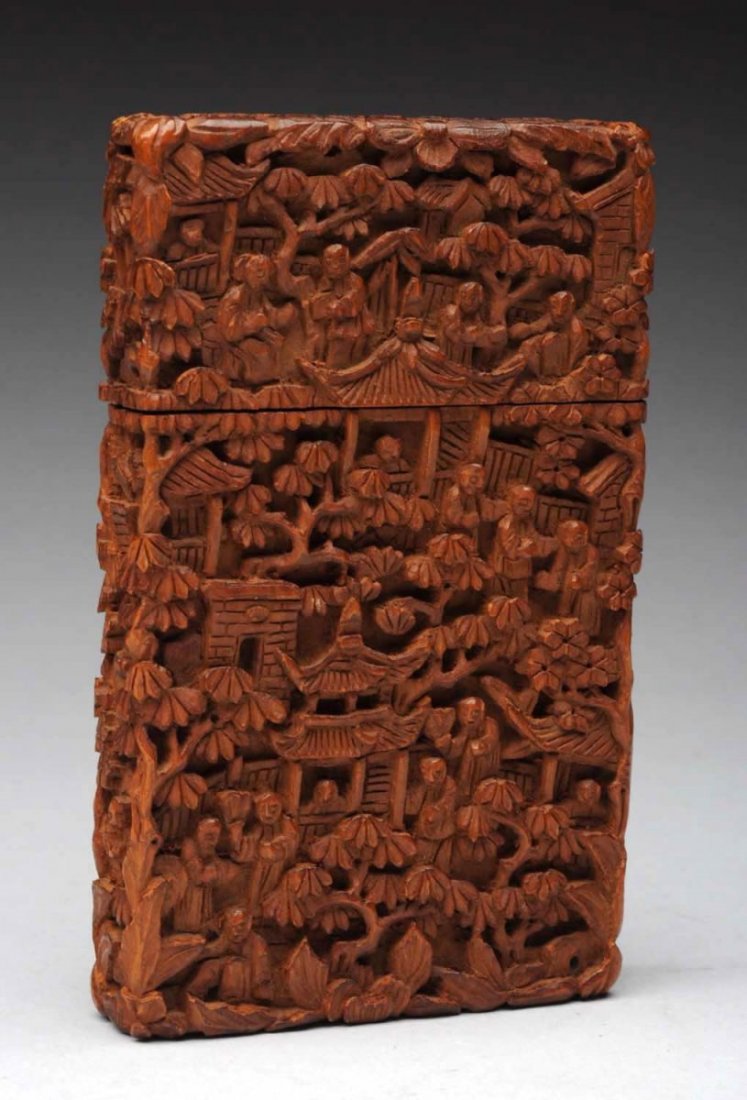 19th Century Chinese Carved Card Case. (1 of 2)