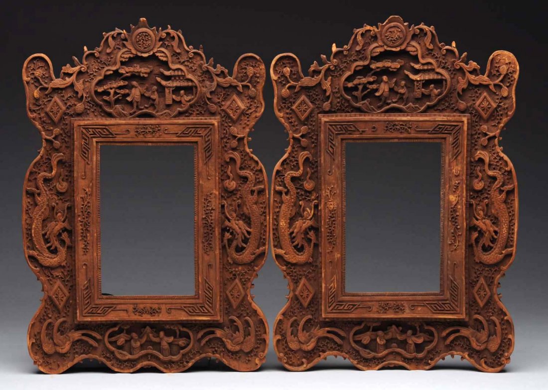 Pair of 19th Century Chinese Teak Wood Frames. (1 of 3)
