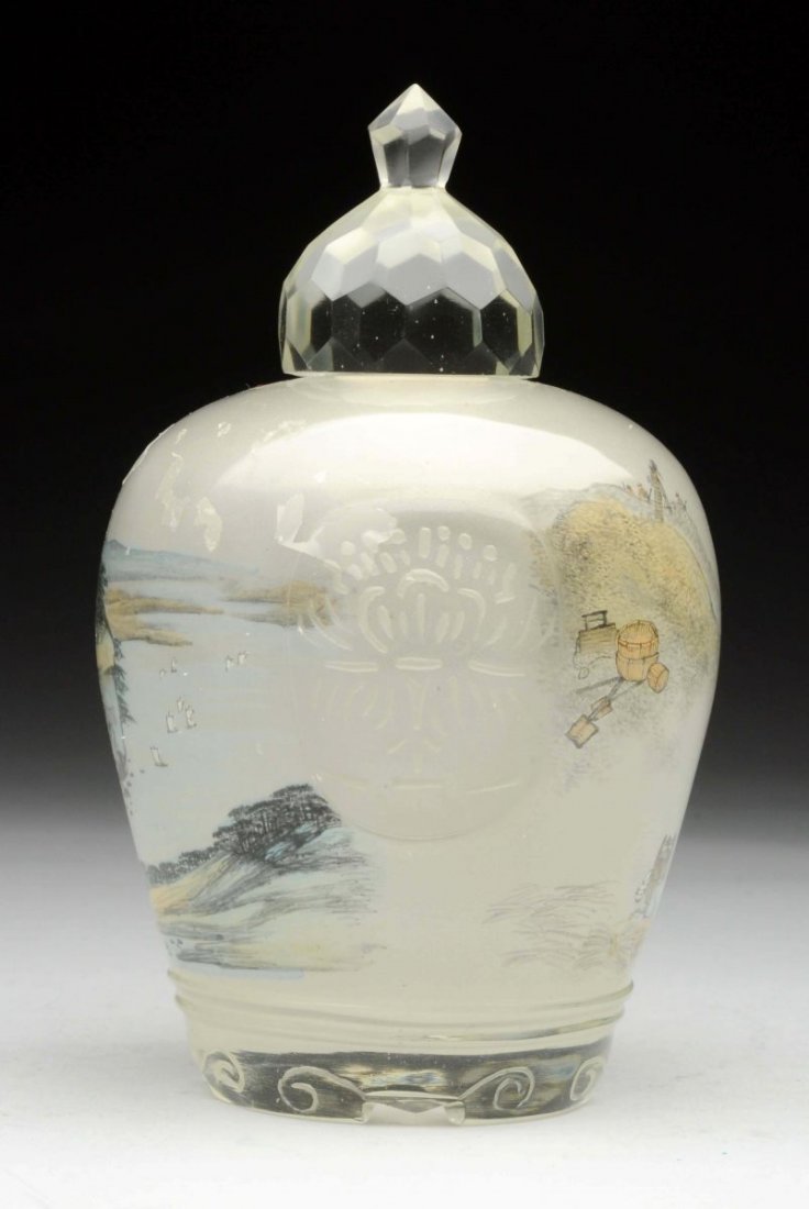 Large Chinese Reversed Painted Snuff Bottle. (1 of 3)