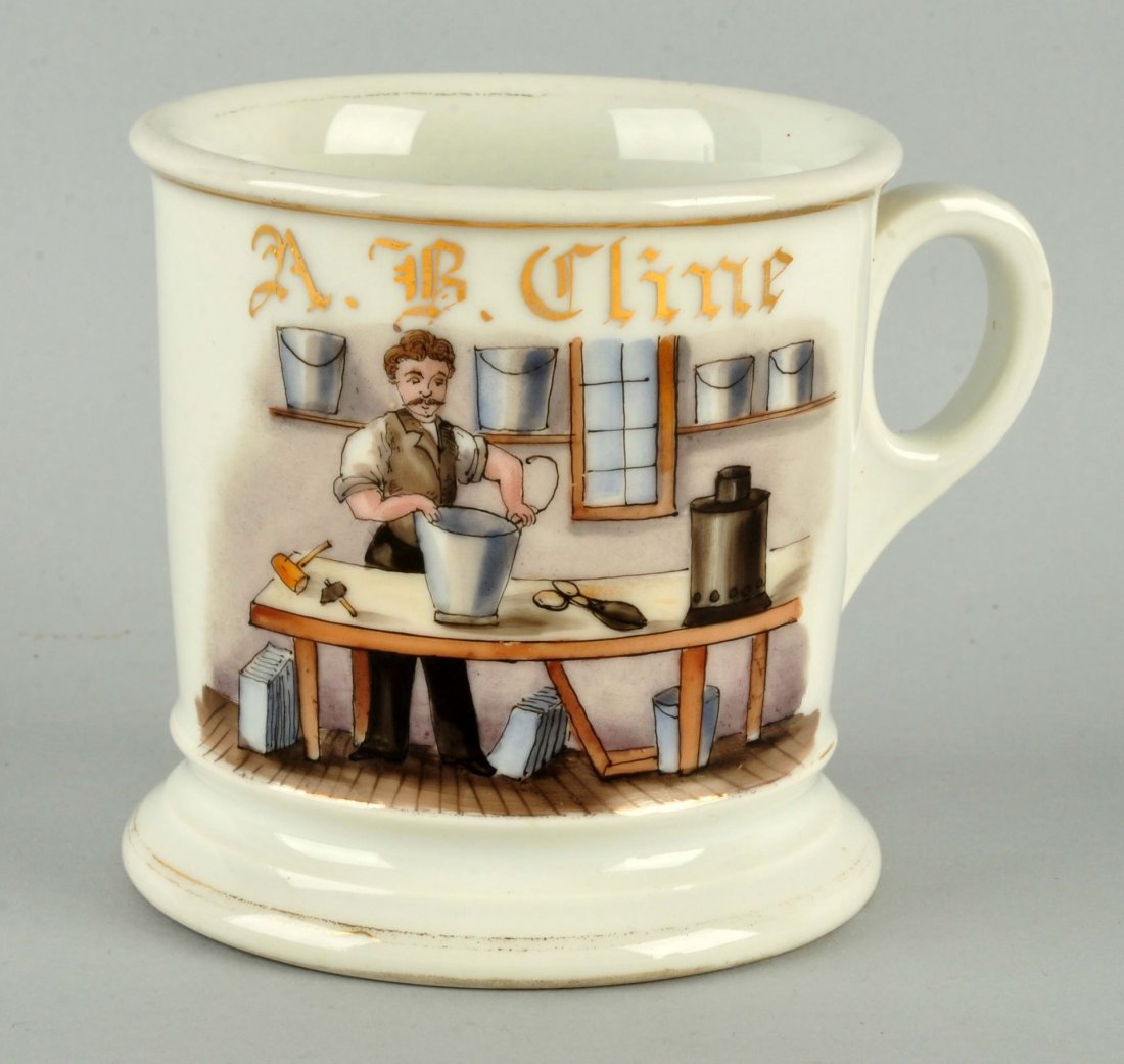 Tin Worker's Shaving Mug. (1 of 4)