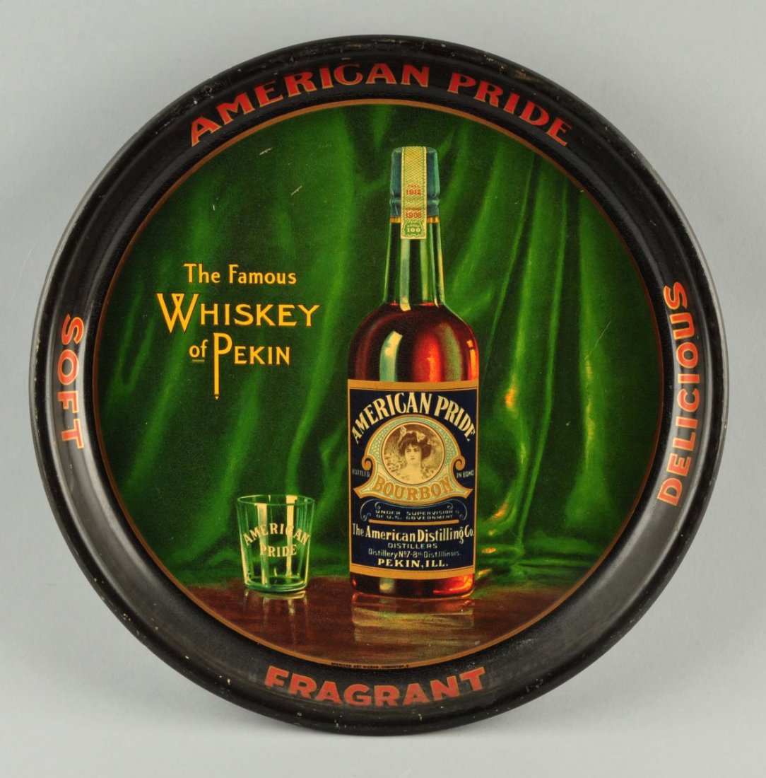 American Pride Bourbon Advertising Tray. (1 of 2)