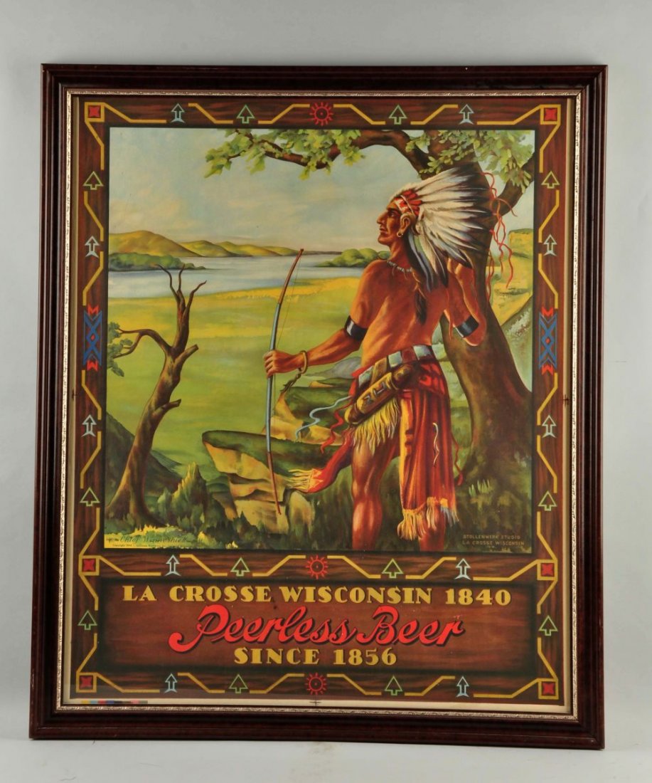 Peerless Beer Paper Sign. (1 of 2)