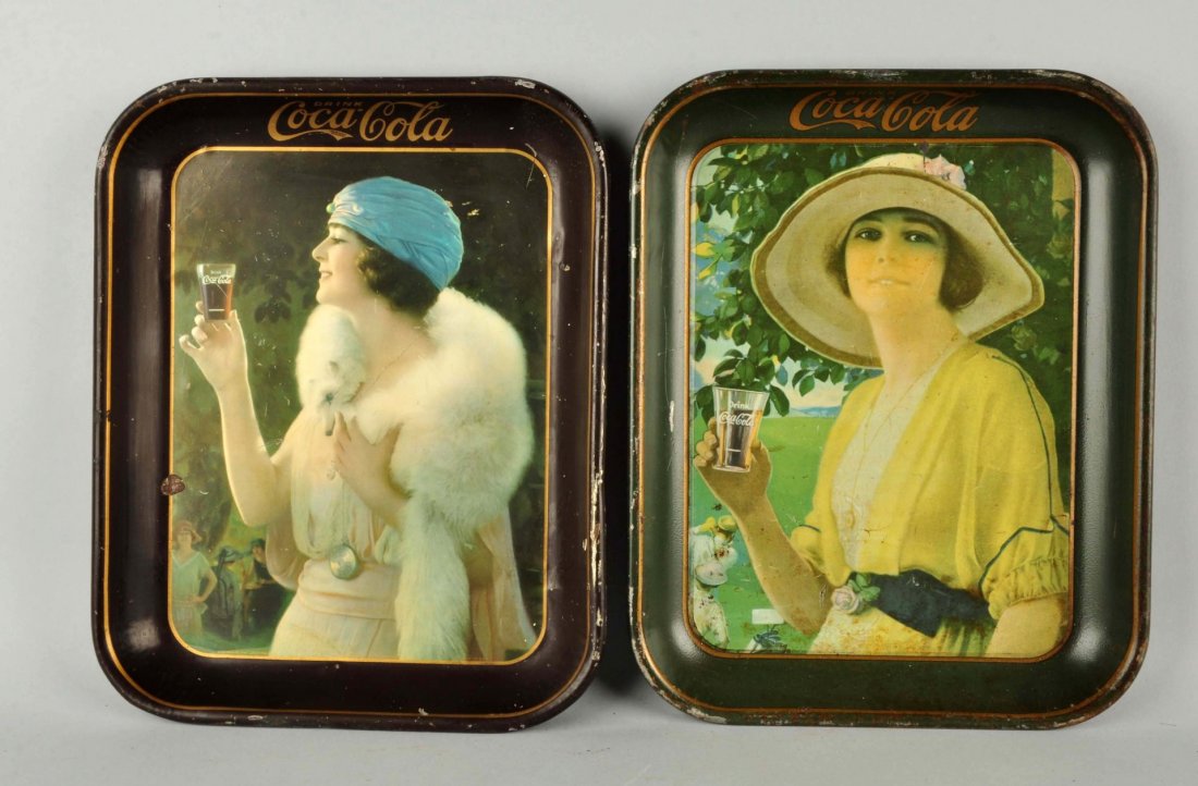 Lot Of 2: 1920 & 1925 Coca-Cola Serving Trays. (1 of 4)