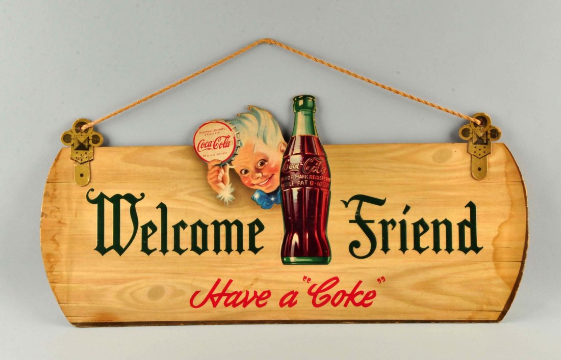 Diecut Coca-Cola Sprite Boy Advertising Sign. (1 of 2)